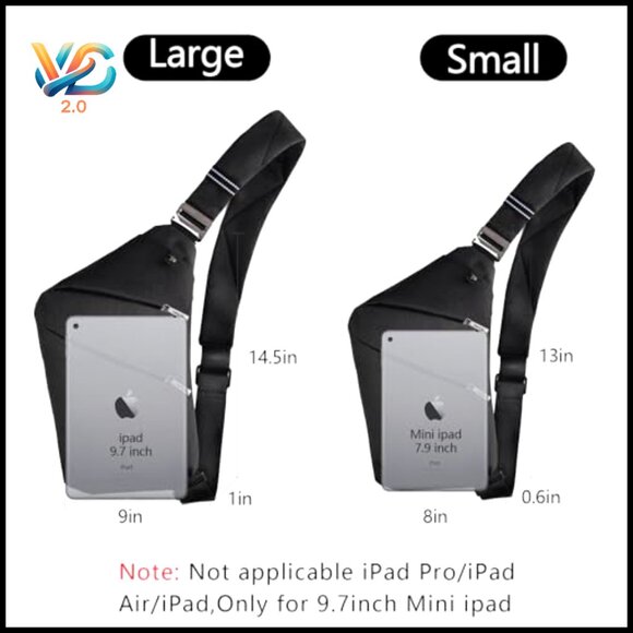 Minimalist Sling Bag Waterproof Crossbody Daypack Commuter Travel Hiking - Picture 4 of 7